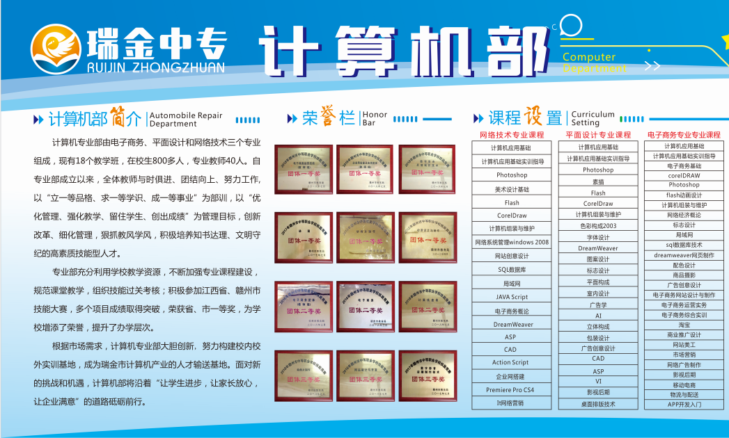 瑞金中等專業(yè)學(xué)校招生專業(yè)