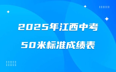 2025年江西中考50米標(biāo)準(zhǔn)成績(jī)表